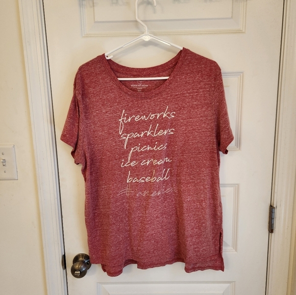 Fireworks Fourth Of July Short Sleeve T Shirt Pink Womens Size XXL #G222 - Picture 1 of 7